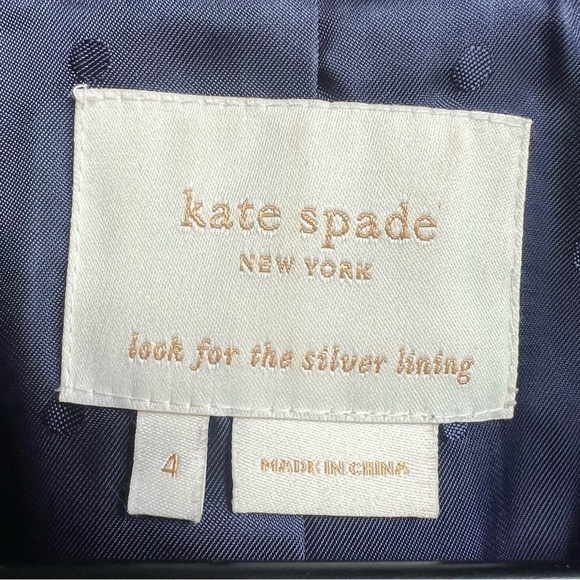 Kate Spade TAVI Jacket Rendezvous Blue Tweed Boucle Silver Lining Tinsel Tweed 4 - Picture 4 of 15